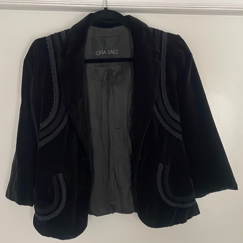 Black Velvet Jacket / Ona Saez / Size XS